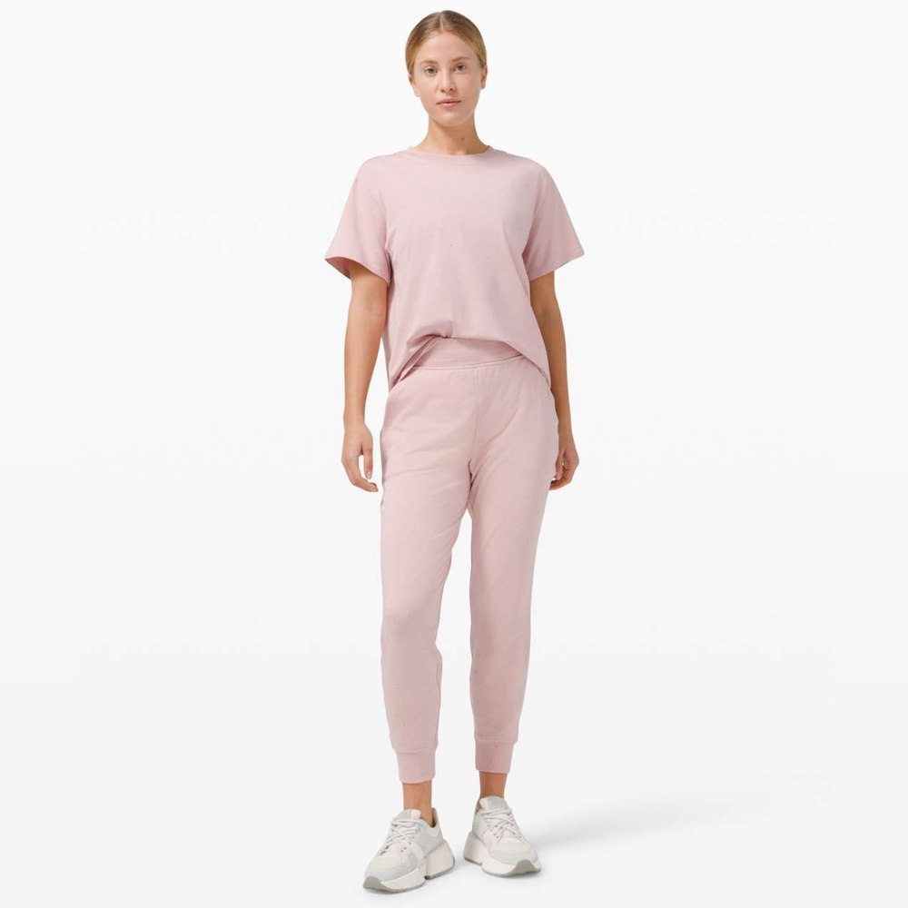 Lululemon LA Warm Down High Rise Jogger Speckled Pink 8
